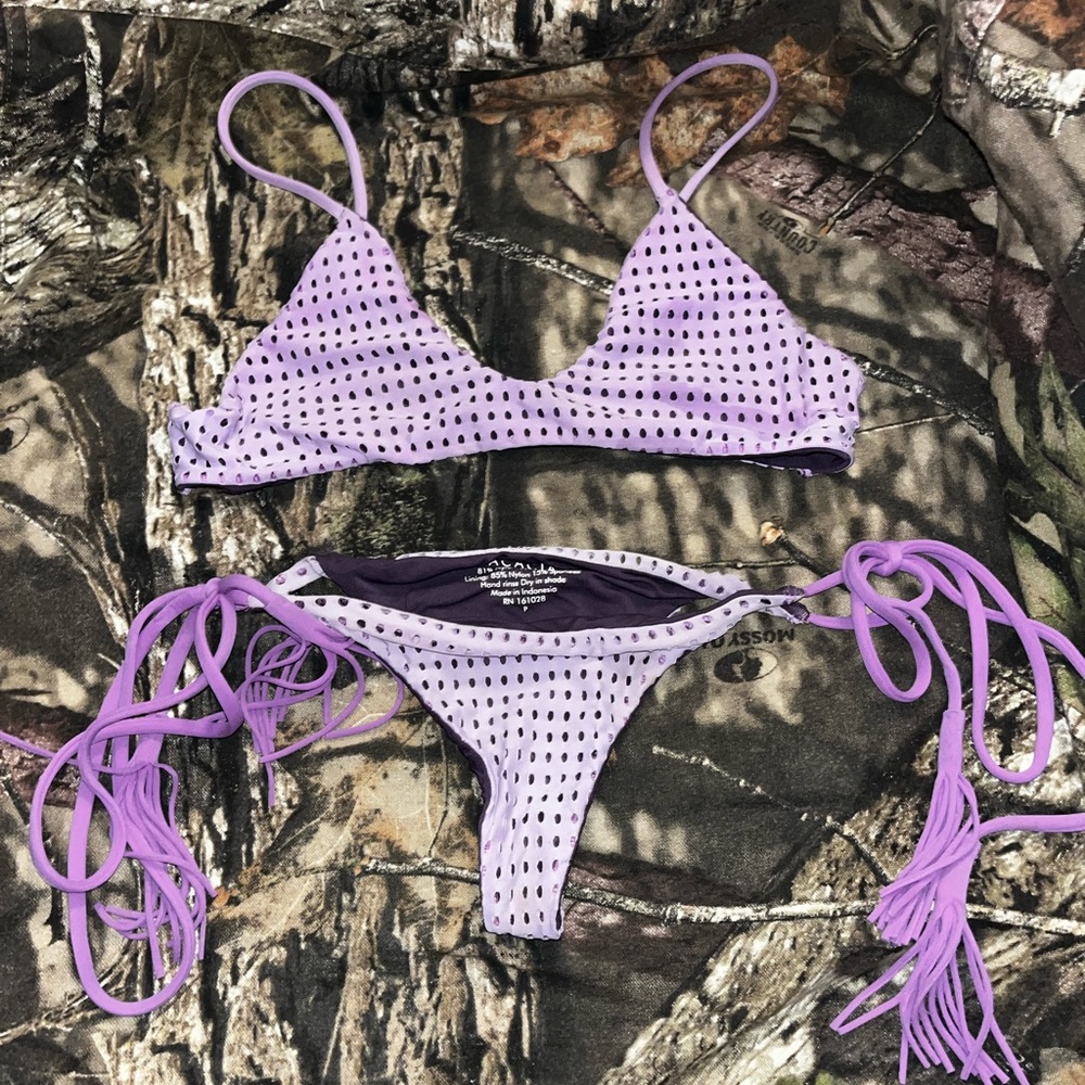 Purple mesh Acaica swim bikini set